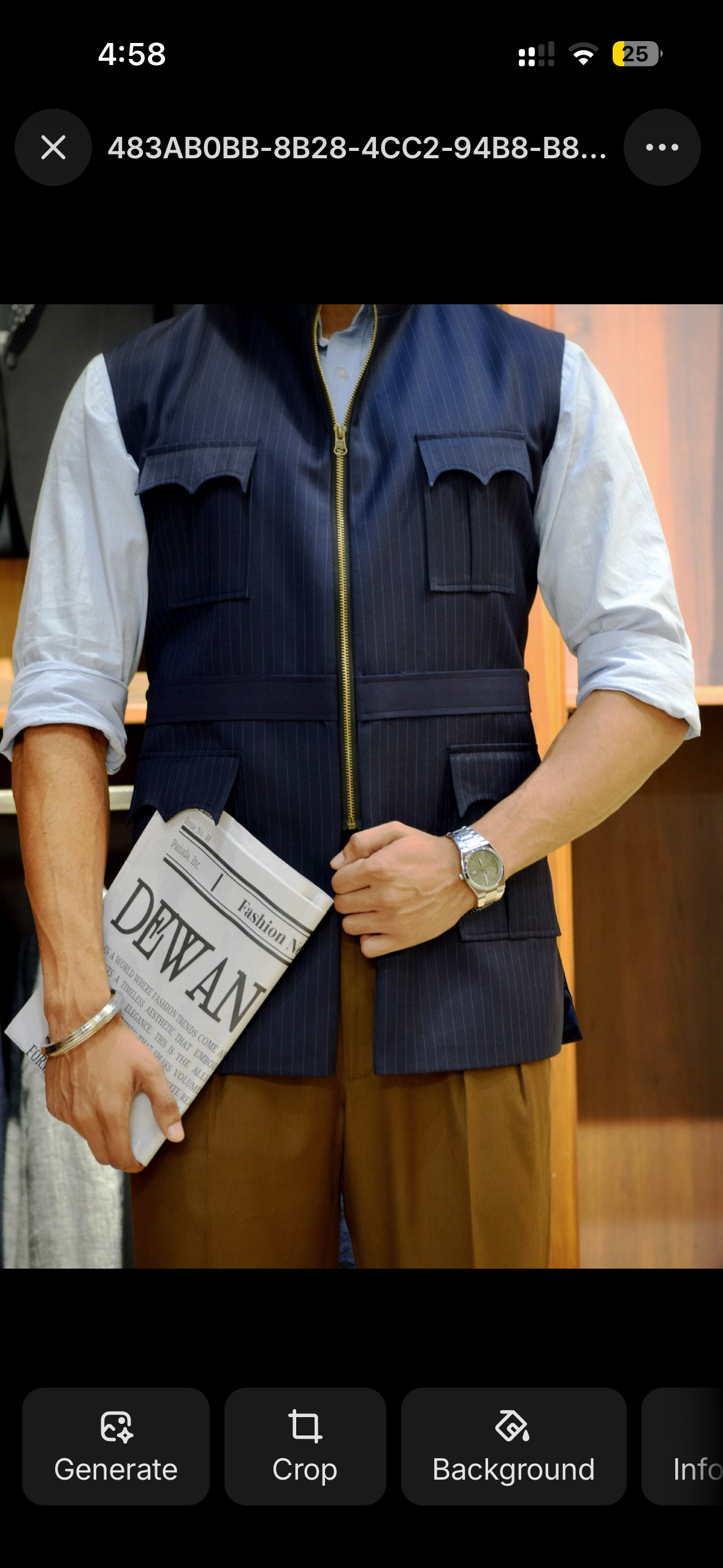 Navy Pinstripe Utility Jacket