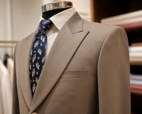 100 Super Count Blended Merino Wool Blazer – Taupe Beige