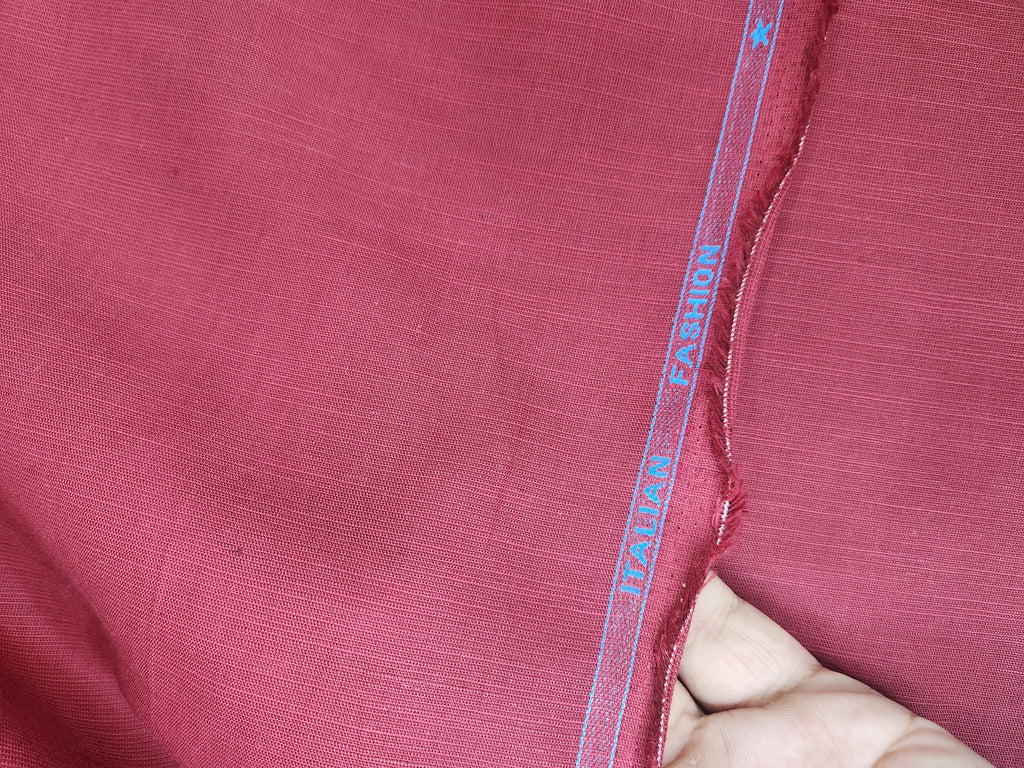 Siyaram Linen Cotton Fabric (Maroon)