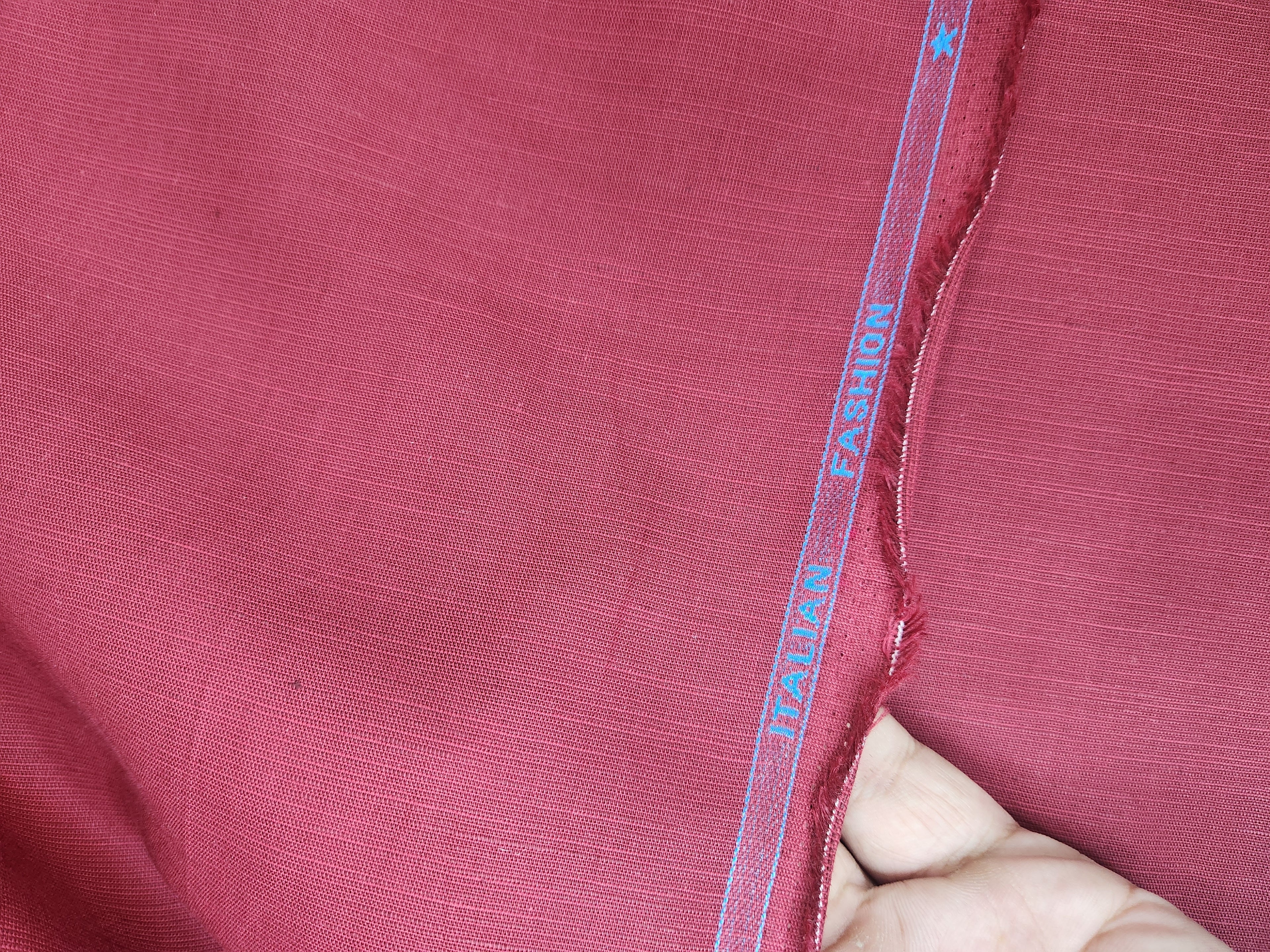 Siyaram Linen Cotton Fabric (Maroon)
