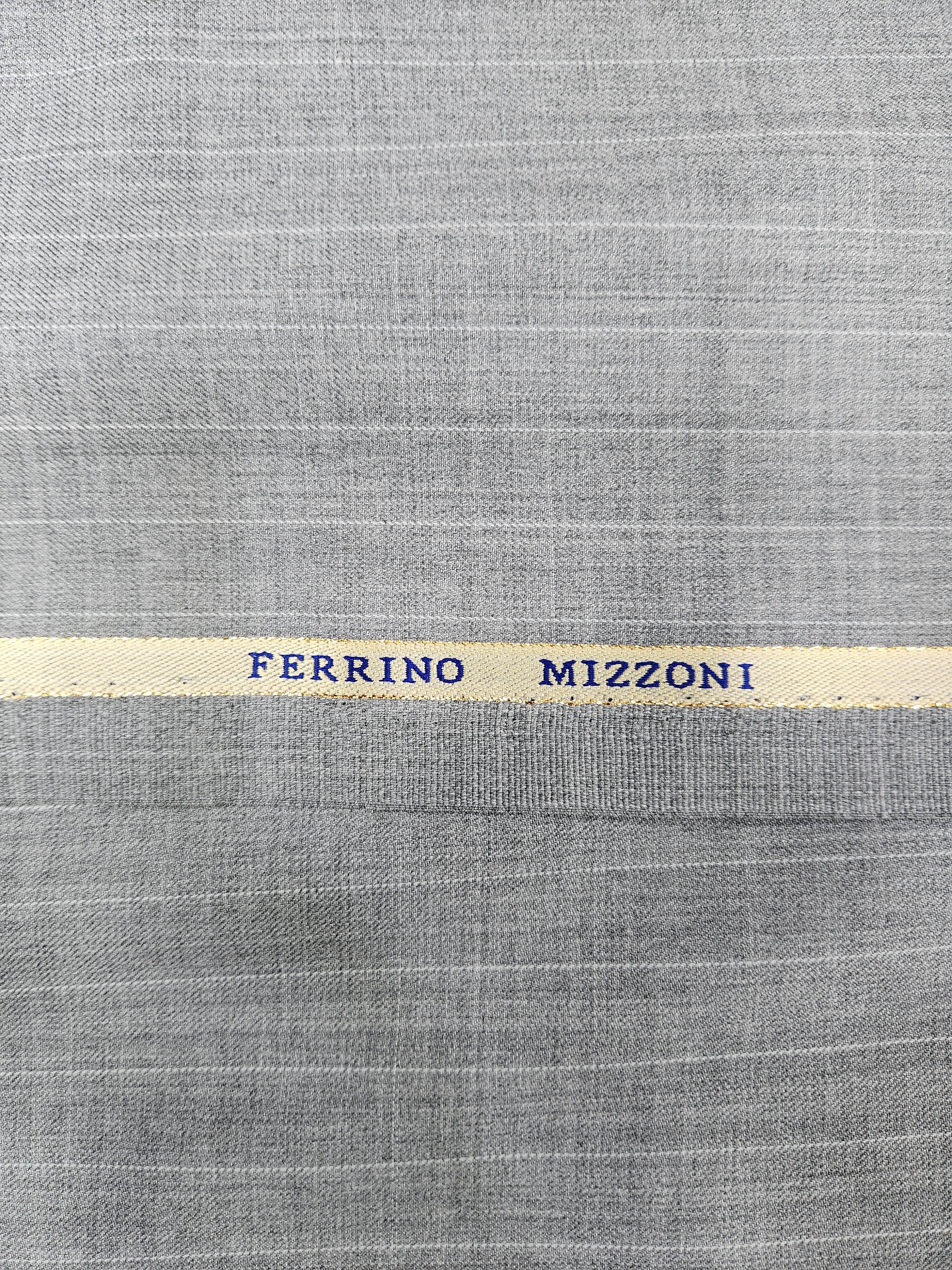 Ferrino Mizzoni Super 120 Wool Blend Suiting Fabric (Self check grey and white)