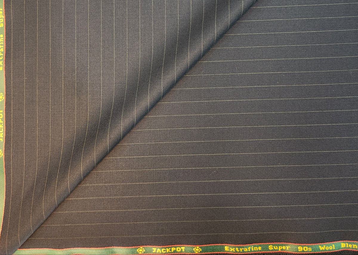 Reid And Taylor Super 90 Wool Blended Suiting Fabric (Black and grey)