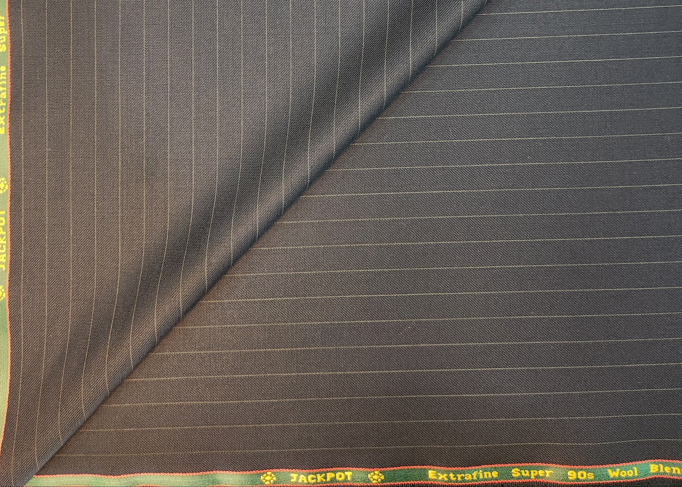 Reid And Taylor Super 90 Wool Blended Suiting Fabric (Black and grey)