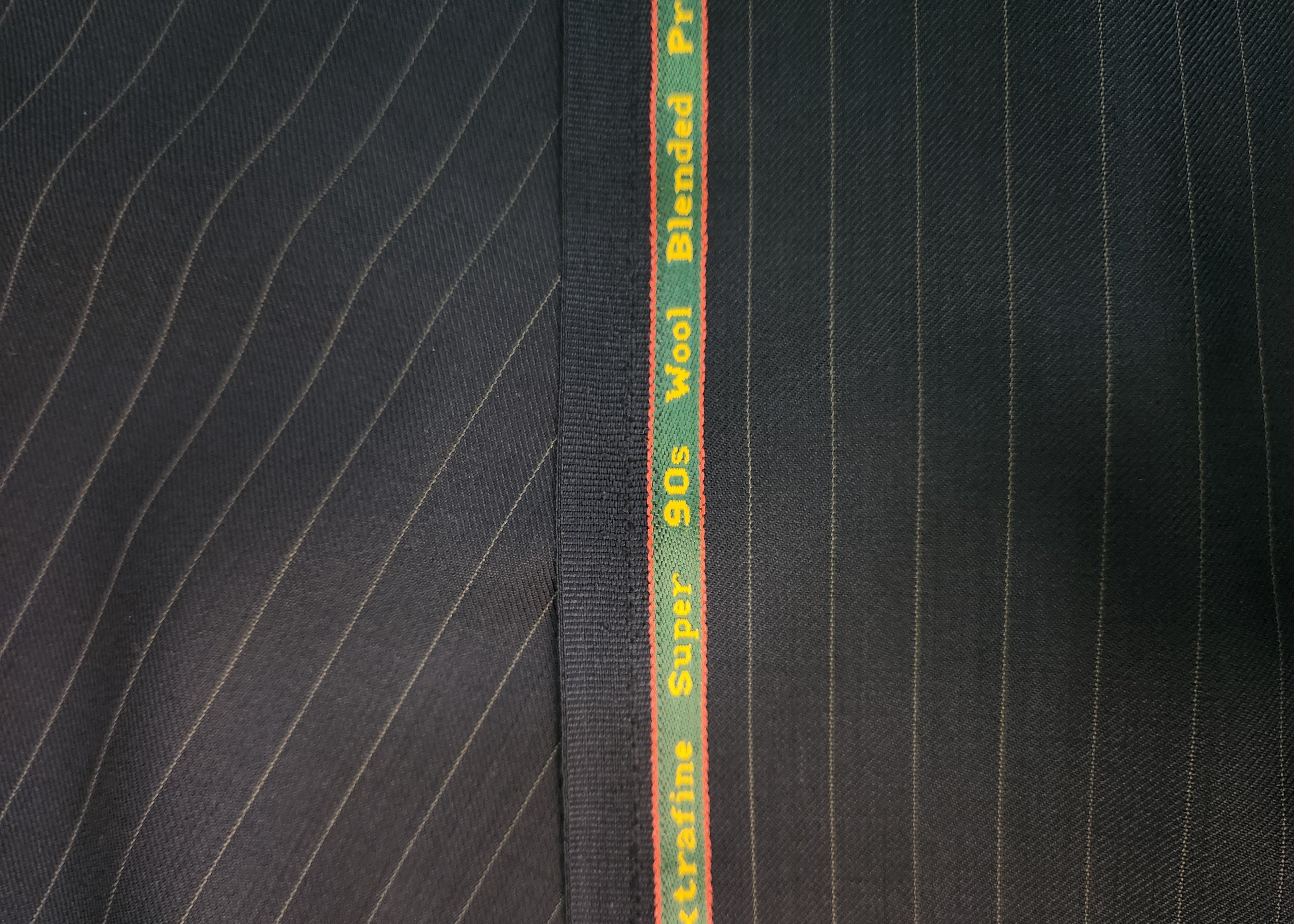 Reid And Taylor Super 90 Wool Blended Suiting Fabric (Black and grey)