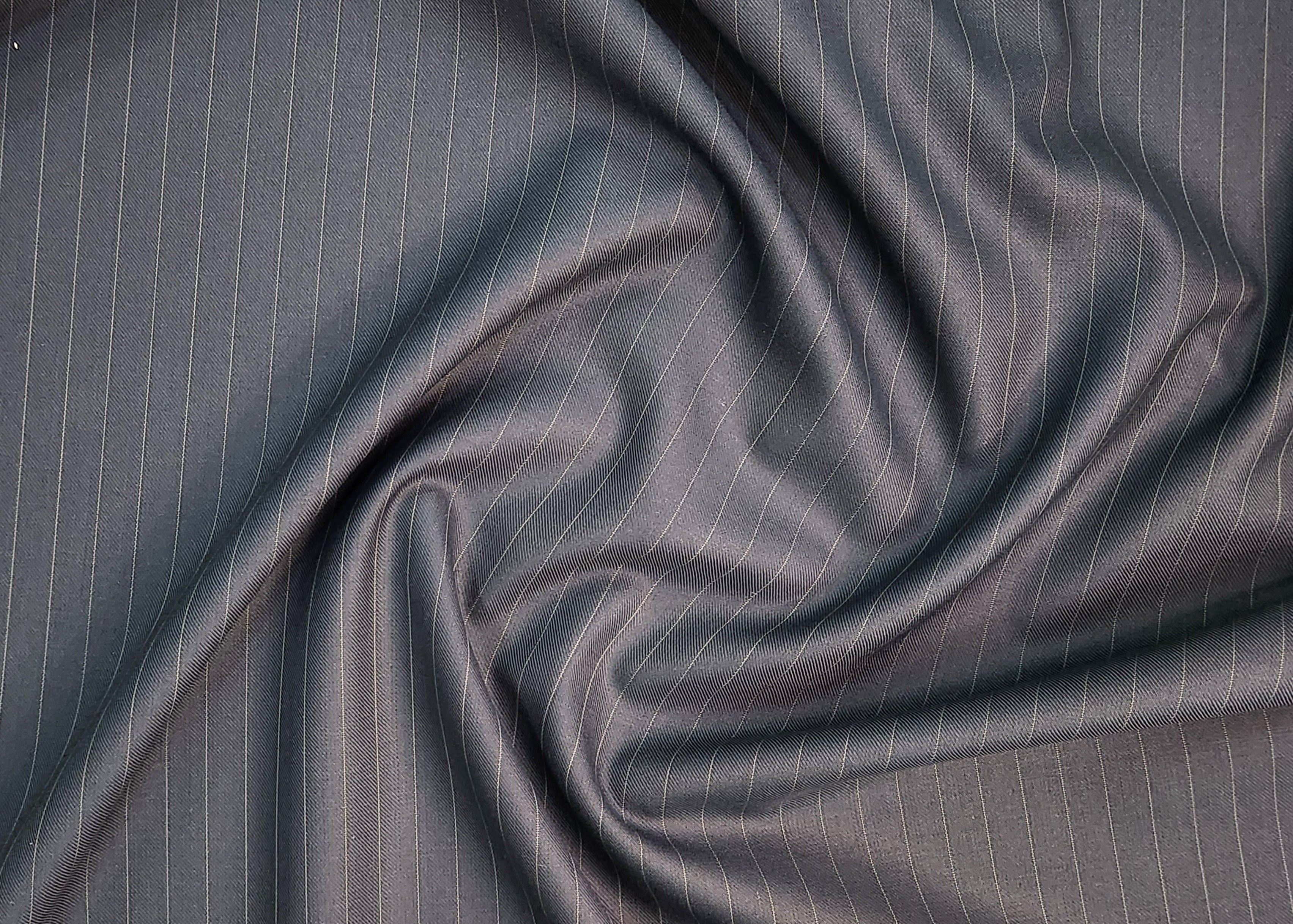 Reid And Taylor Super 90 Wool Blended Suiting Fabric (Black and grey)