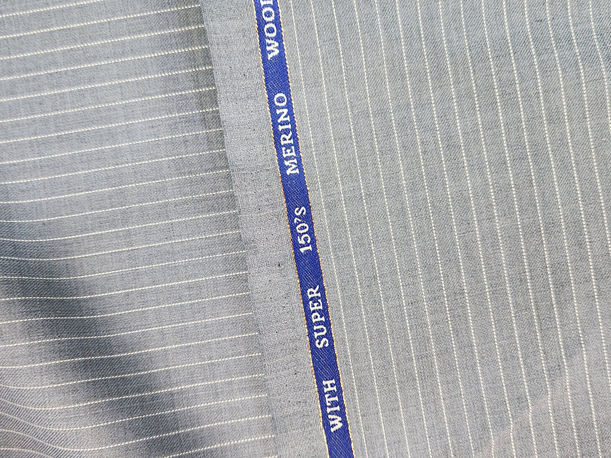 Ferrino Mizzoni Super 150 Wool Blend Suiting Fabric (Grey and White)