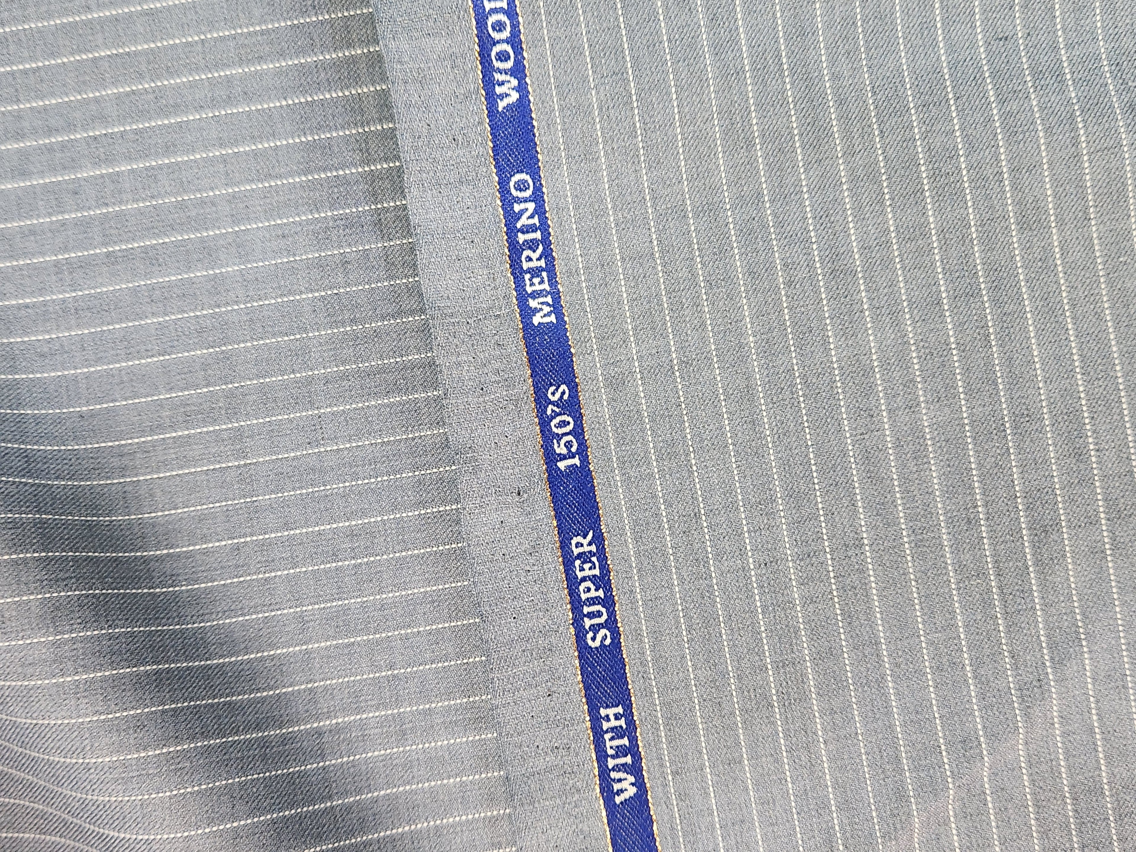 Ferrino Mizzoni Super 150 Wool Blend Suiting Fabric (Grey and White)