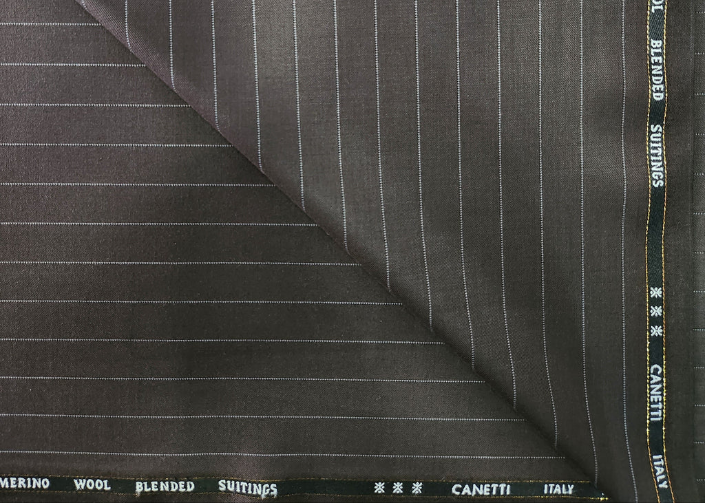 Caneti Itly super 100 Wool Blended Fabric (Black and White)