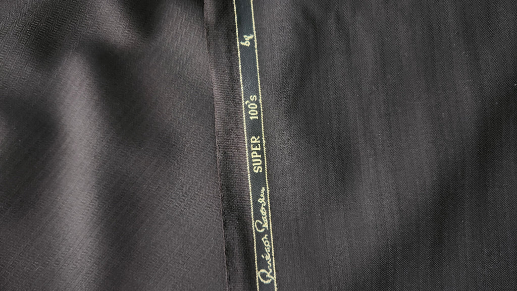 Reid And Taylor Super 100 Wool Blended Suiting Fabric (Black)