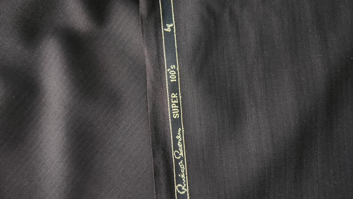 Reid And Taylor Super 100 Wool Blended Suiting Fabric (Black)