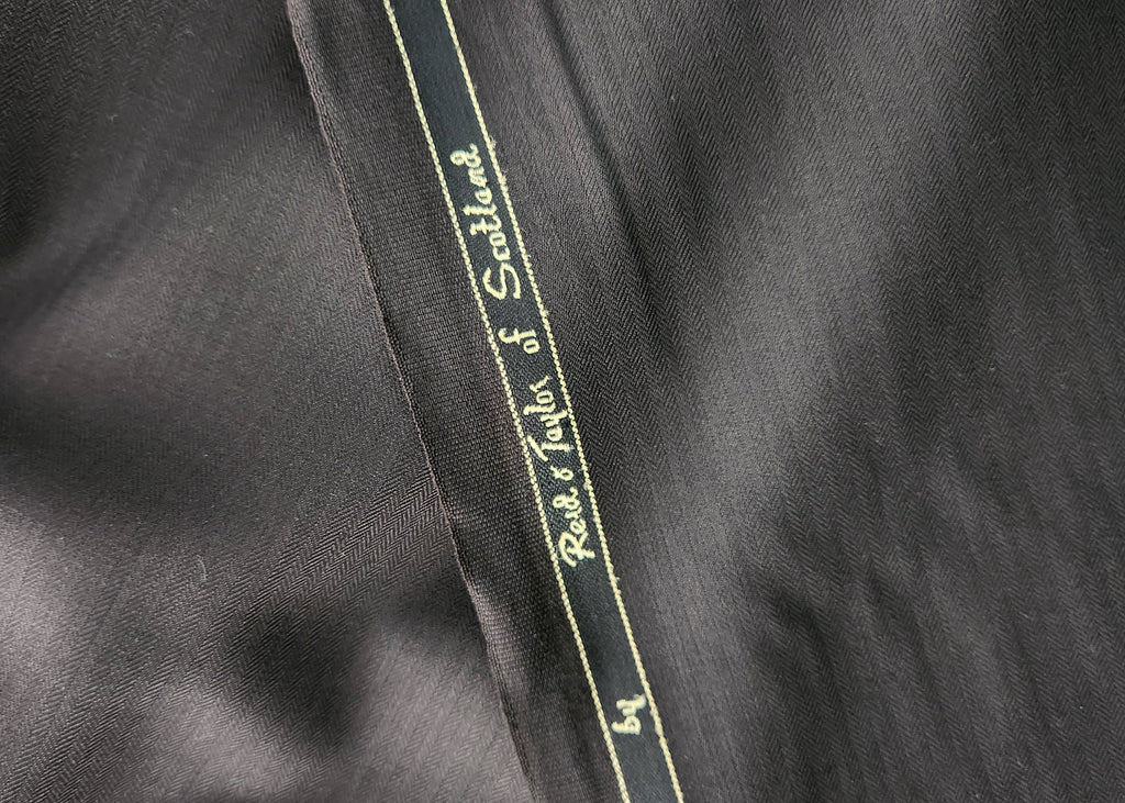 Reid And Taylor Super 100 Wool Blended Suiting Fabric (Black)