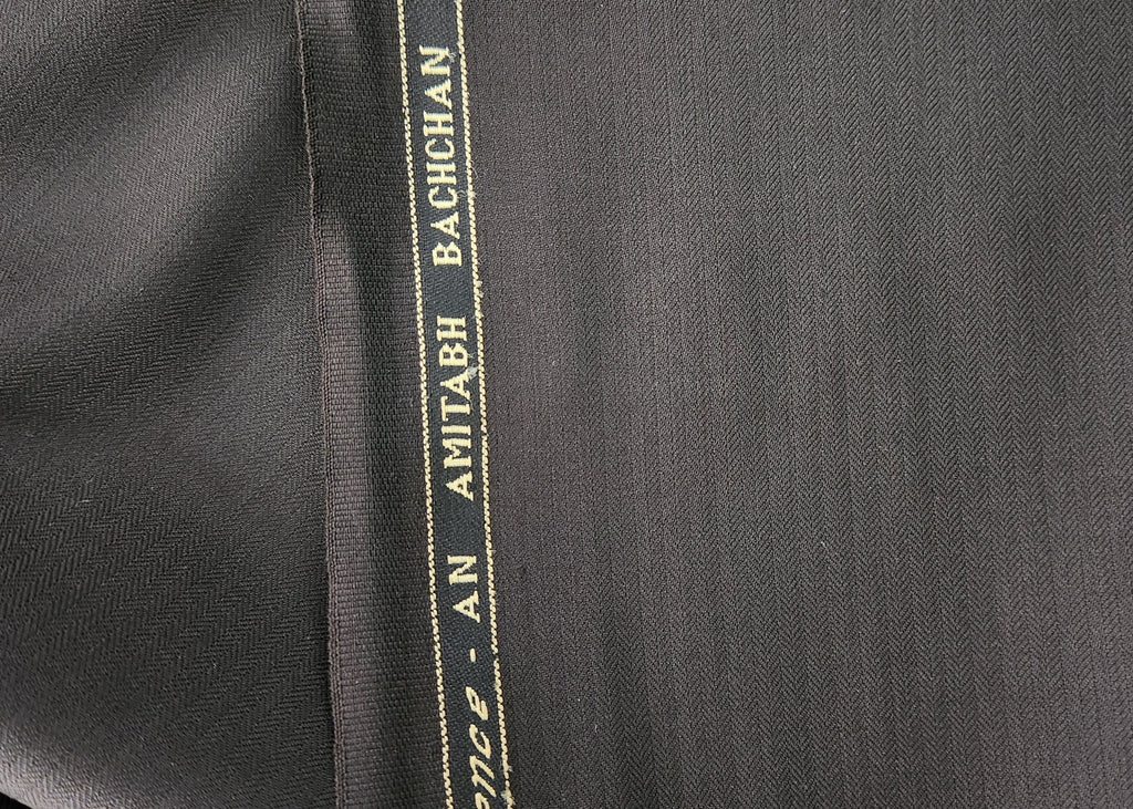 Reid And Taylor Super 100 Wool Blended Suiting Fabric (Black)