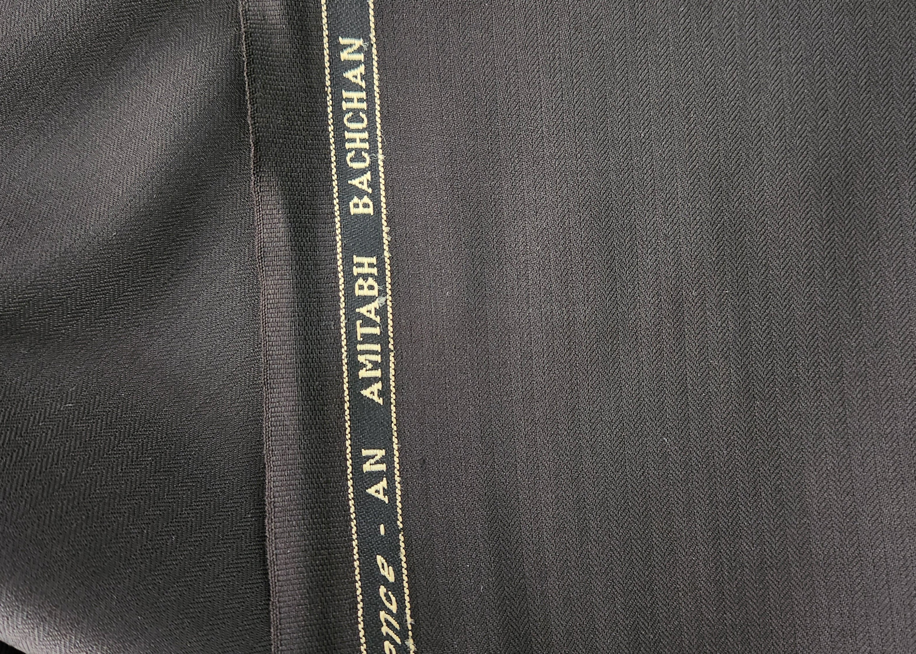 Reid And Taylor Super 100 Wool Blended Suiting Fabric (Black)