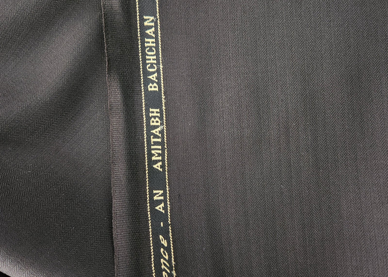 Reid And Taylor Super 100 Wool Blended Suiting Fabric (Black)