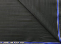 Black pinstripe fabric with blue border and 'Tremont' branding