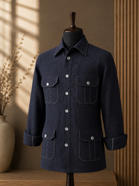 Midnight Navy Linen Bushcoat