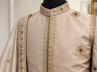 Contrast Resham & Dabka Embroidered Anarkali Kurta Pyjama Set