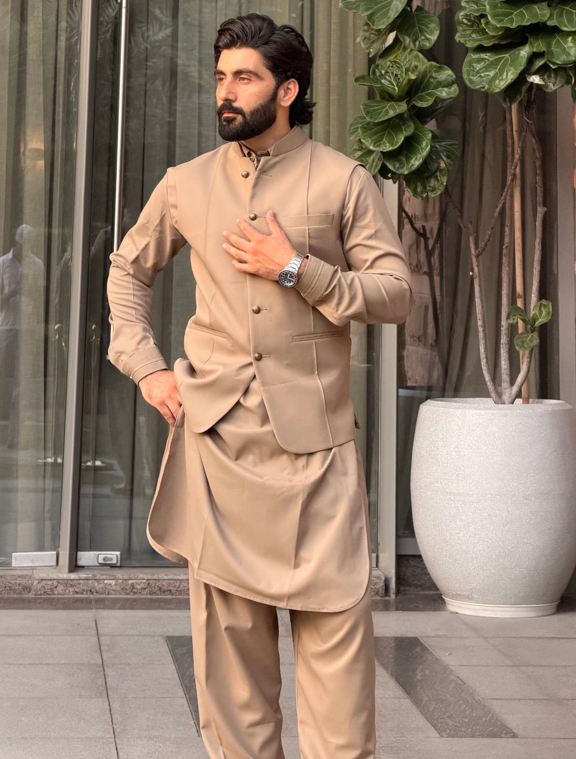 Pathani with Nehru Waistcoat