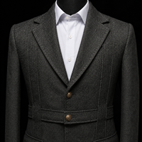 Premium Tweed Jacket with Belt Detailing & Contrast Hemming