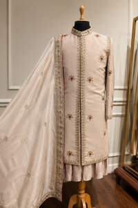 Contrast resham n dabka embroidery alongwith anarkali kurta pyjama