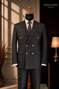 Charcoal Grey Double-Breasted Suit