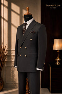 Charcoal Grey Double-Breasted Suit