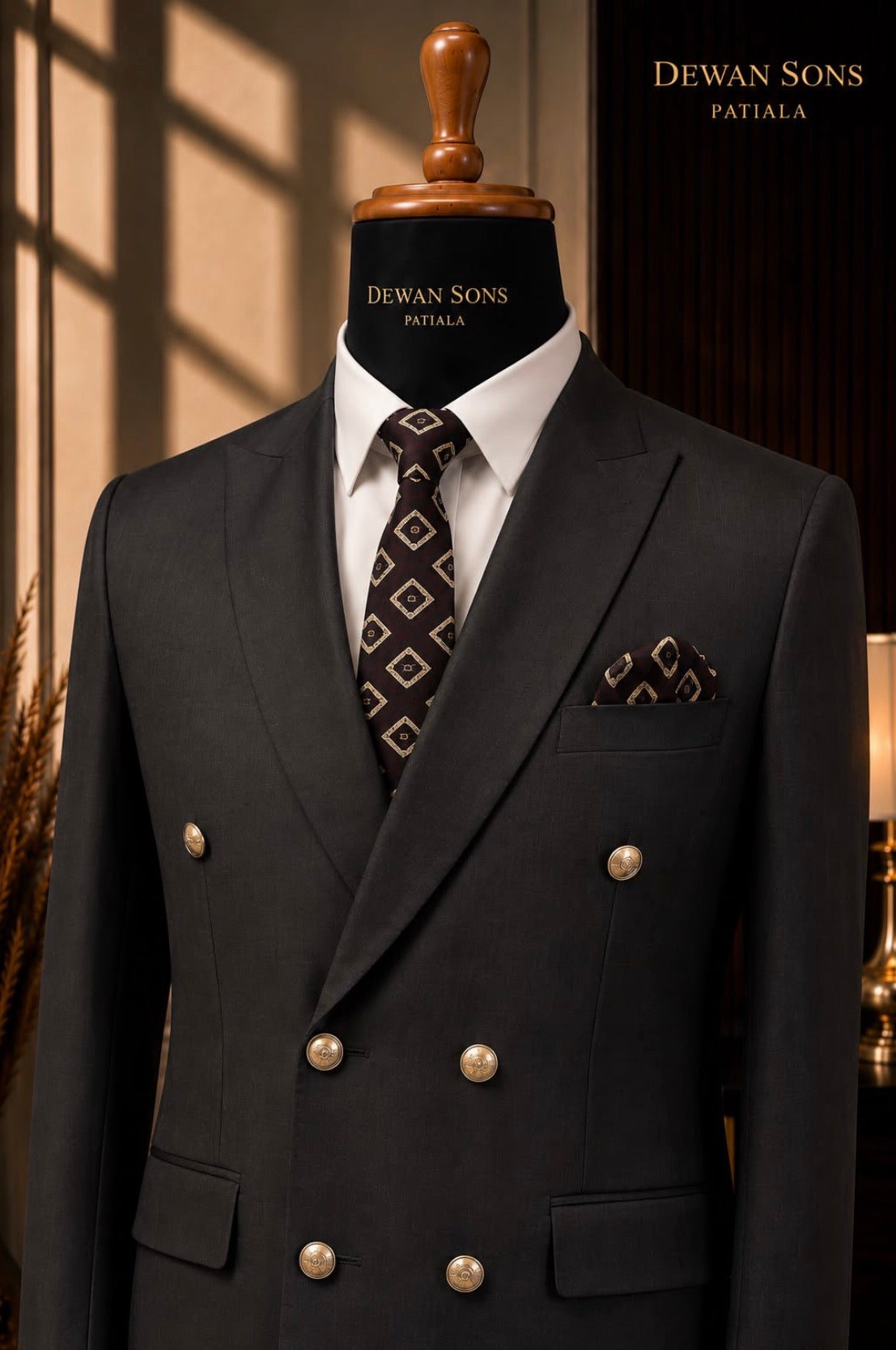 Charcoal Grey Double-Breasted Suit