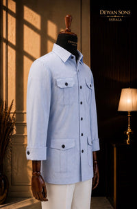 4-Pocket Utility Shirt with Hemming Detail