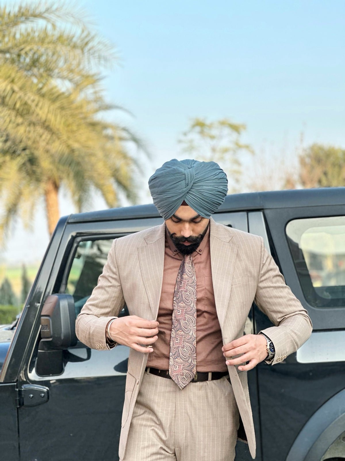 Sandhurst Pinstripe 120 Super Count Merino Wool Suit