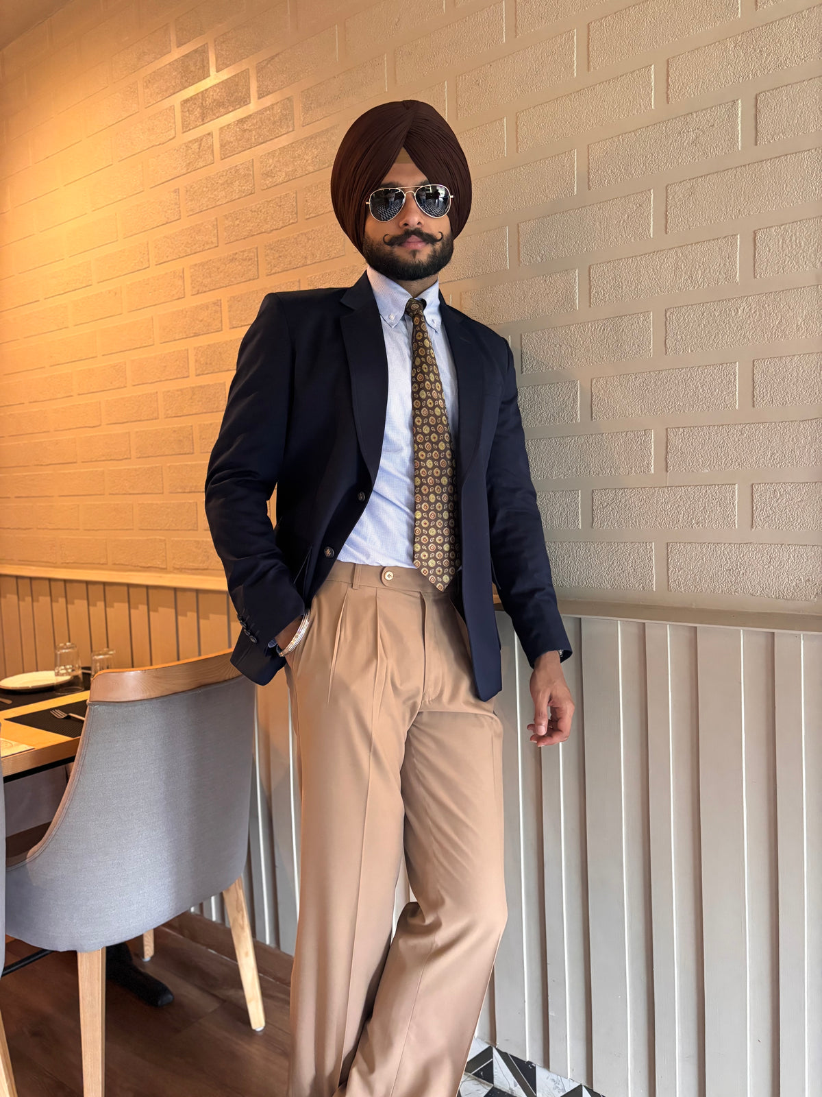 Classic Blue Blazer with Flap Pockets