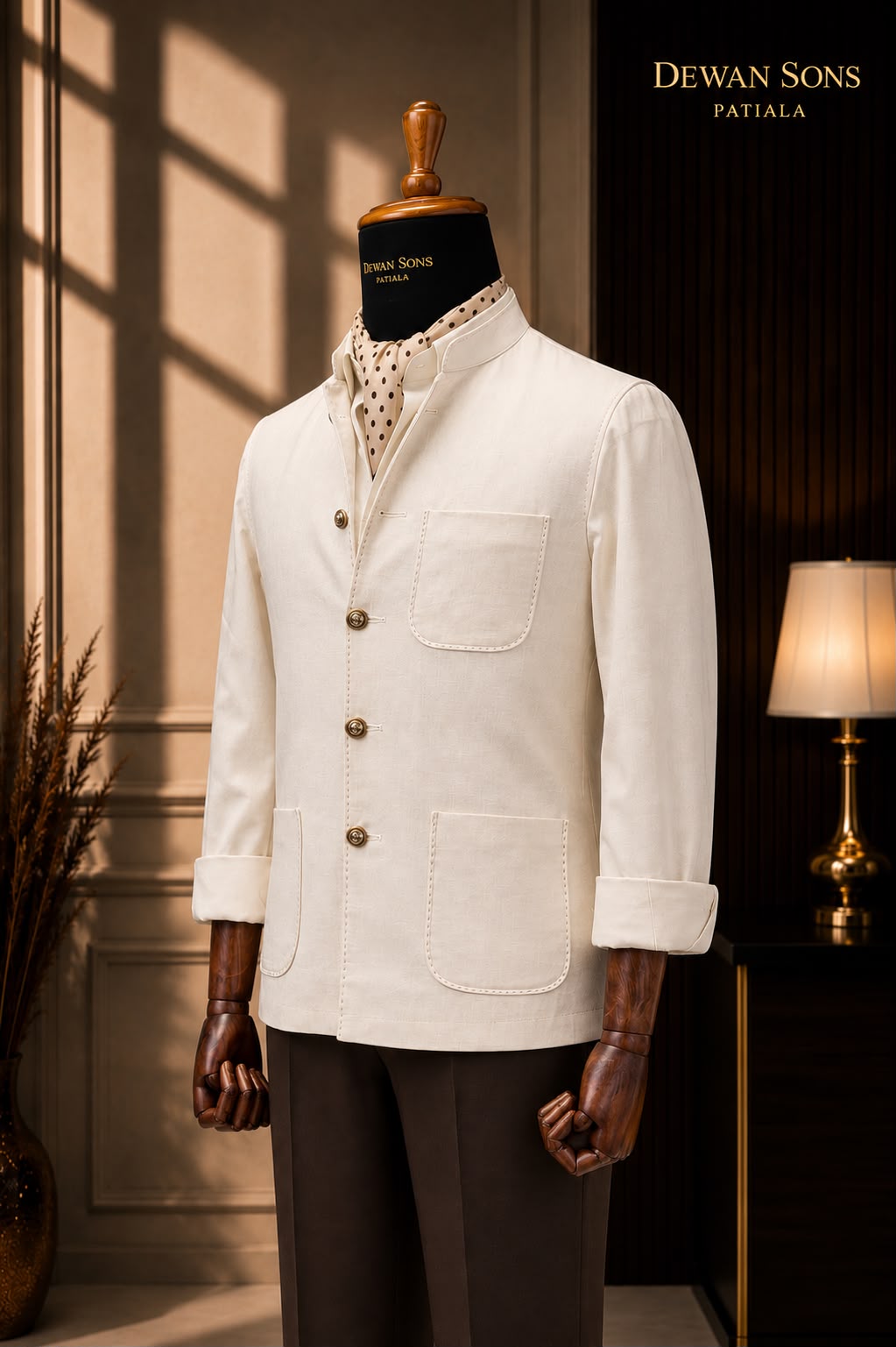 Ivory Linen Nehru Jacket