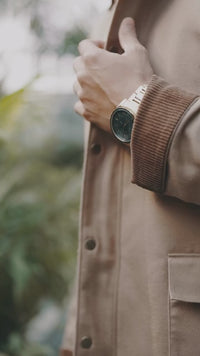 Beige Utility Zipper Jacket with Corduroy Collar | Premium Casual Jacket for Men